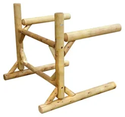 Log Kayak Rack 2-Place 1-Sided Heavy Kayak/Canoe Rack Canyon Brown