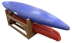 Log Kayak Rack Recycled Poly Kayak Rack Weatherproof Storage System Nutmeg Brown