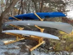 Log Kayak Rack Sunfish Sailboat and Canoe/Kayak Boom Rack Unfinished