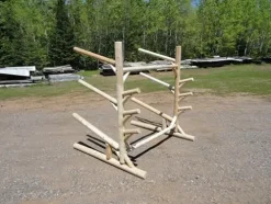 Log Kayak Rack Sunfish Sailboat and Canoe/Kayak Boom Rack Unfinished
