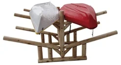 Log Kayak Rack 2-Sunfish Sailboat + 2 Canoes or Kayak Rack Unfinished