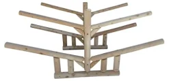 Log Kayak Rack 2-Sunfish Sailboat + 2 Canoes or Kayak Rack Unfinished