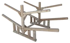 Log Kayak Rack 2-Sunfish Sailboat + 2 Canoes or Kayaks Canyon Brown