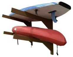 Log Kayak Rack Wall Kayak Holder Nutmeg Brown