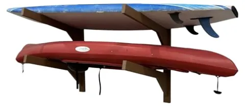 Log Kayak Rack Wall Kayak Holder Nutmeg Brown