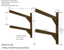 Log Kayak Rack Wall Kayak Holder Nutmeg Brown