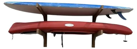 Log Kayak Rack Wall Kayak Holder Nutmeg Brown