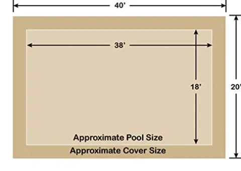 Loop – Loc 18′ x 38′ Rectangle Ultra-Loc III Solid In-Ground Pool Safety Cover Tan