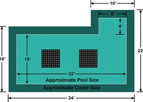 Loop – Loc 16′ x 32′ Rectangle Ultra-Loc III Solid In-Ground Pool Safety Cover Green