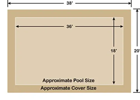 Loop-Loc Rectangle Pool Safety Cover 18′ x 36′ Tan Super Dense Mesh