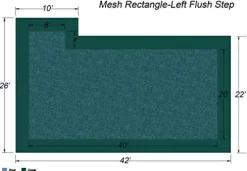 Loop-Loc Rectangle Super Mesh In-Ground Pool Safety Cover Green
