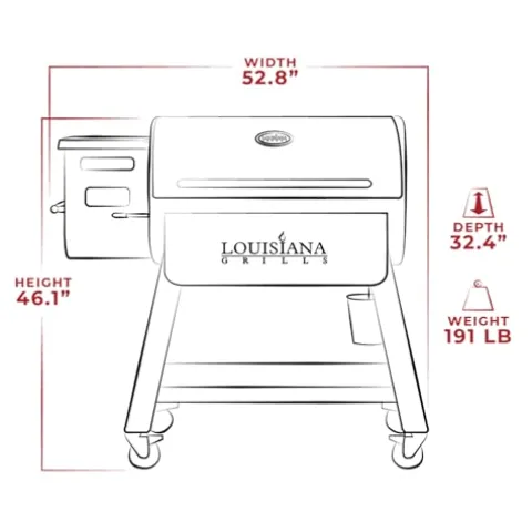 Louisiana Grills 1000 Black Label Series Portable Outdoor Bluetooth Pellet Grill Black