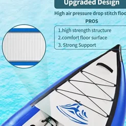 Loyaltaling Inflatable Whitewater Fishing Kayak Set Blue