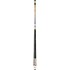 LUCASI Custom 58″ 2-Piece Pool Cue with Upgraded Low Deflection Shaft, Blue Luster Inlays, Black