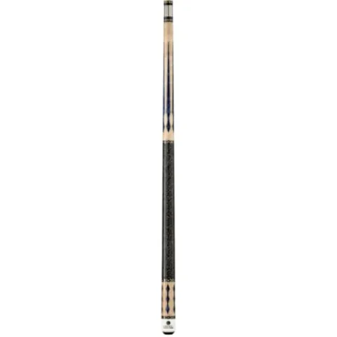 LUCASI Custom 58″ 2-Piece Pool Cue with Upgraded Low Deflection Shaft, Blue Luster Inlays, Black