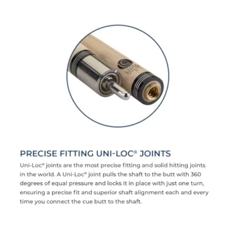 LUCASI Custom 58″ 2-Piece Pool Cue with Upgraded Low Deflection Shaft, Blue Luster Inlays, Black