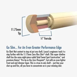 LUCASI LHC14 Pool Cue Stick Matte Black Metallic Silver Uni-loc Kamui Soft