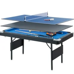 LWDUDE Upgraded 5.5 FT Portable Pool Table Blue