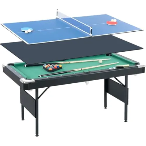 Lyromix 3-in-1 Portable Pool Table 5.5 FT for Kids, Green