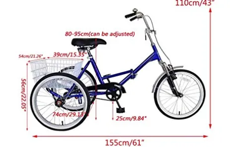 Mantis Tri-Rad Folding Adult Tricycle Blue