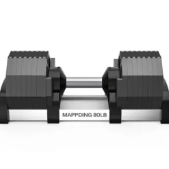 Mappding Adjustable Dumbbell Pair 80 lbs Black-Pair