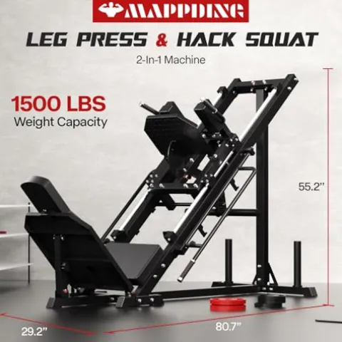 Mappding Leg Press Hack Squat Machine Black