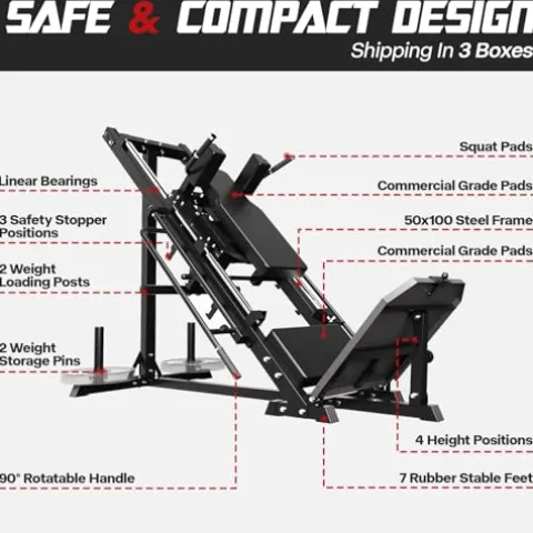Mappding Leg Press Hack Squat Machine Black