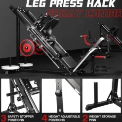 Mappding Leg Press Hack Squat Machine Black