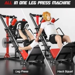 Mappding Leg Press Machine Hack Squat Equipment with Red Cushion