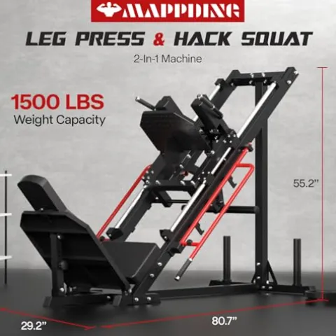 Mappding Leg Press Machine Hack Squat Equipment Red