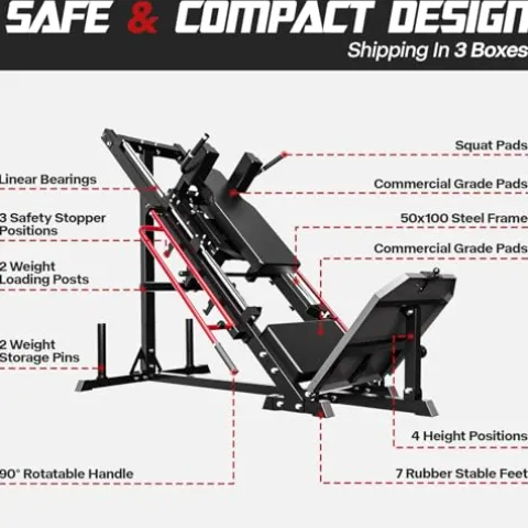Mappding Leg Press Machine Hack Squat Equipment Red