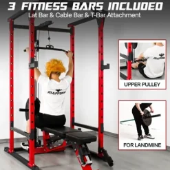 Mappding Power Cage Multi-Functional Power Rack Q2 Red