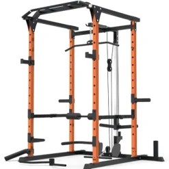 Mappding Power Cage with LAT Pulldown, Squat Rack, 1500 Lbs Capacity, Orange