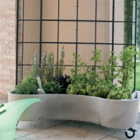 Marchioro Garden Products Sally Plus Garden Box with Self Watering Reservoir and Trellis Light Gray