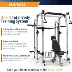 Marcy 3 in 1 Smith Machine Home Gym System Black