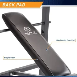 MARCY Diamond Elite MD Standard Bench with 100 lb. Weight Set Black