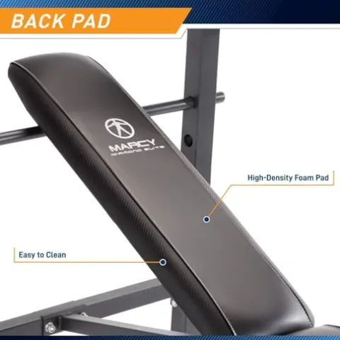 MARCY Diamond Elite MD Standard Bench with 100 lb. Weight Set Black