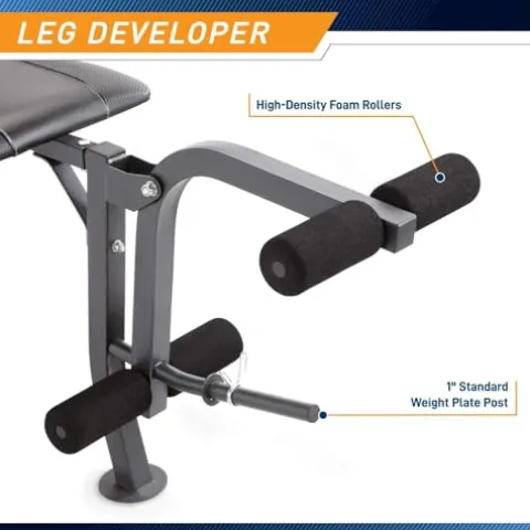 MARCY Diamond Elite MD Standard Bench with 100 lb. Weight Set Black