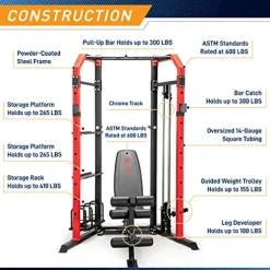 MARCY Power Cage System with Adjustable Weight Bench SM-7393 Multi