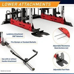 MARCY Pro Deluxe Smith Cage Home Gym System for Weight Training SM-7553 Multi