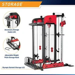 MARCY Pro Deluxe Smith Cage Home Gym System for Weight Training SM-7553 Multi