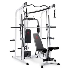 MARCY Pro Smith Cage Home Gym System White
