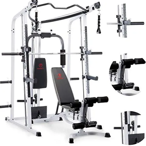 MARCY Pro Smith Cage Home Gym System White