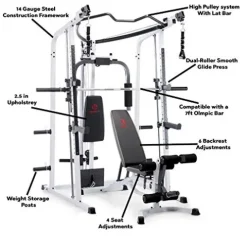 MARCY Pro Smith Cage Home Gym System White