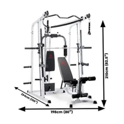 MARCY Pro Smith Cage Home Gym System White