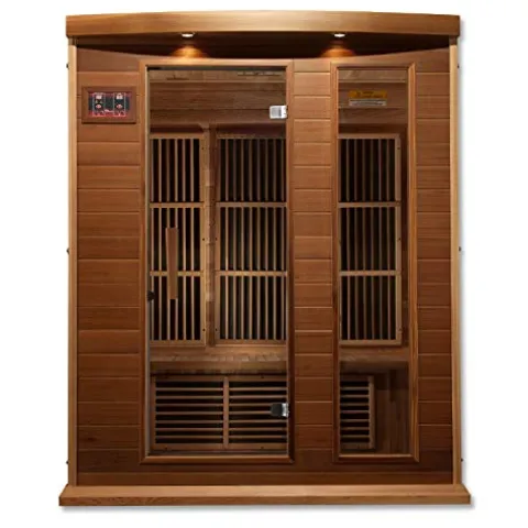 MAXXUS 3 Per Low EMF FAR Infrared Carbon Canadian Red Cedar Sauna Red
