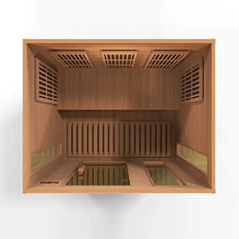 MAXXUS 3 Per Low EMF FAR Infrared Carbon Canadian Red Cedar Sauna Red