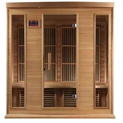Maxxus Saunas 4 Person Low EMF FAR Infrared Carbon Canadian Red Cedar Sauna Multicolor