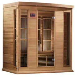 Maxxus Saunas 4 Person Low EMF FAR Infrared Carbon Canadian Red Cedar Sauna Multicolor