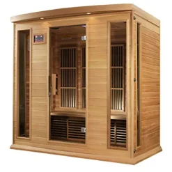Maxxus Saunas 4 Person Low EMF FAR Infrared Carbon Canadian Red Cedar Sauna Multicolor